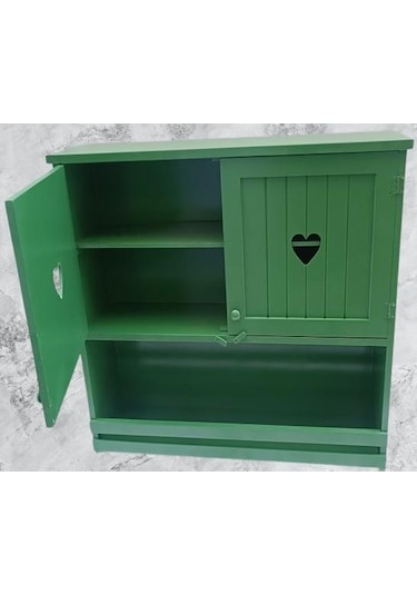 Hobi Adn 90356 Mutfak Dolap Terek Kalp Kapaklı Ahşap Mdf Parlak Yeşil El Yapım