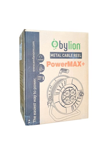 Bylion Mme-20315-f 3 x 1.5 Kablolu Metal Seyyar Kablo Makarası 20 M