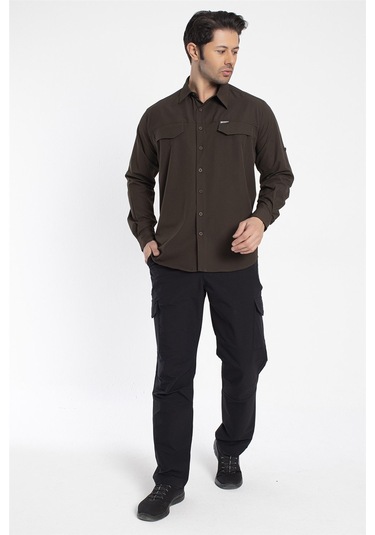 Crozwise Outdoor - Erkek Kahve Spor Gömlek - 7132-04 Kahverengi