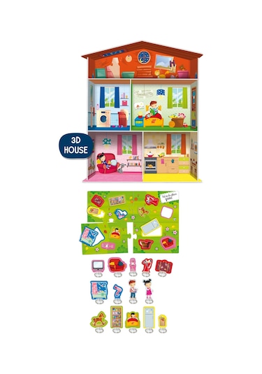 Çocuklar İçin Montessori 3d Ev Yapım Ve Yerleştirme Oyunu Seti