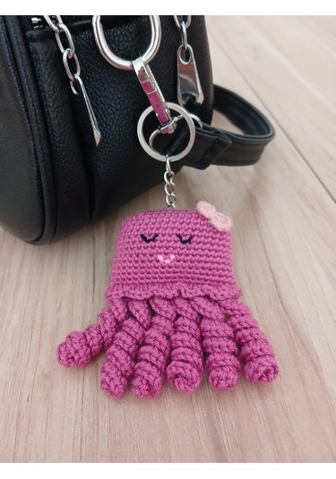 Örgü Amigurumi Ahtapot Anahtarlık