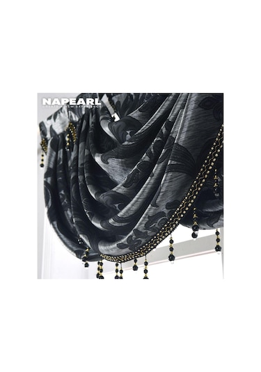 Siyah 1 Pc Napearl Lüks Çiçek Retro Tarzı Dalga Perde Boncuklu Valance Tasarım Moda Pencere Jakarlı Perde Ev Dekor Siyah Siyah 1 Pc Napearl Lüks Çiçek Retro Tarzı Dalga Perde Boncuklu Valance Tasarım Moda Pencere Jakarlı Perde Ev Dekor Siyah