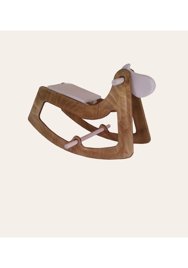 Pink Sallanan Oyuncak At, Sallanan Ahşap El Yapımı At