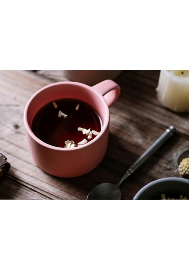 Kahve Kupası Seramik Sütlü Latte Kupası Sevimli Bardaklar Avrupa Tarzı Pembe