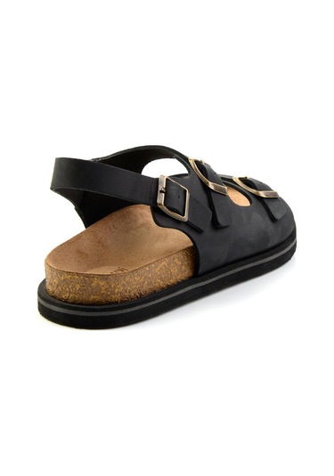 Siyah Leather Erkek Sandalet E05801198403 Siyah