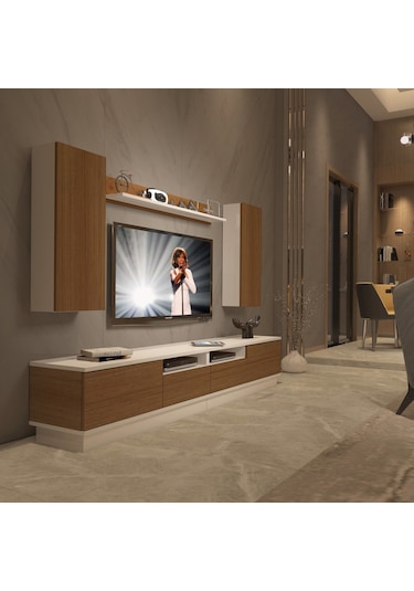 Decoraktiv Trendstyle 5220ds Slm Tv Ünitesi Tv Sehpası Beyaz - Ceviz