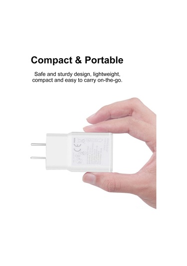 Xiyyadms Beyaz Usb Hızlı Şarj Aleti 9v-1.67a/5v-2a Otomatik Uyumlu Seyahat Şarj Cihazı Kablo Yok Abd Standartı