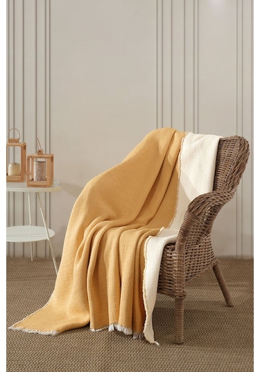 Elart Rubby Müslin Pike Çift Kişilik 210x230 Cm Sarı Sari