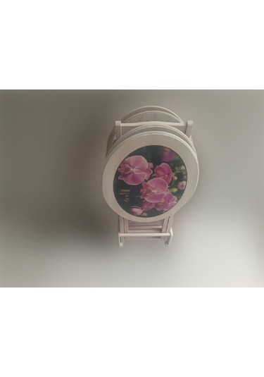 Zigon Sehpa Çanta Çiçek Motif Ham Kayın Torna Iskelet Itinalı Pa