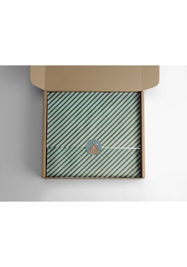 Yeşil Verev Beyaz Ambalaj Kağıdı Seti 10 Rulo Kağıt 70x100 Cm