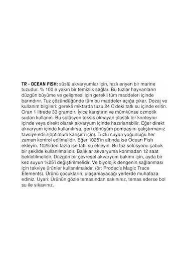 Prodac Ocean Fish 2 KG 60 L / Deniz Tuzu