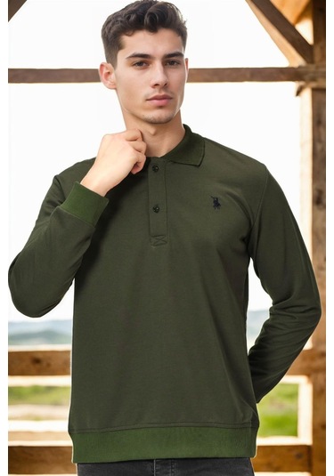 V4007 Dewberry Erkek Sweatshırt-düz Haki Düz Haki