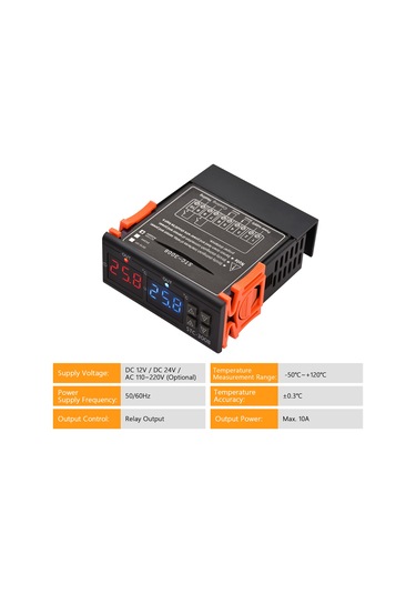 Vkemall Stc-3008 Akıllı İki Yollu Sıcaklık Kontrol Cihazı - Isıtma/soğutma/ayarlama/gecikmeli Başlangıç/uyarı - Ac 110 220v