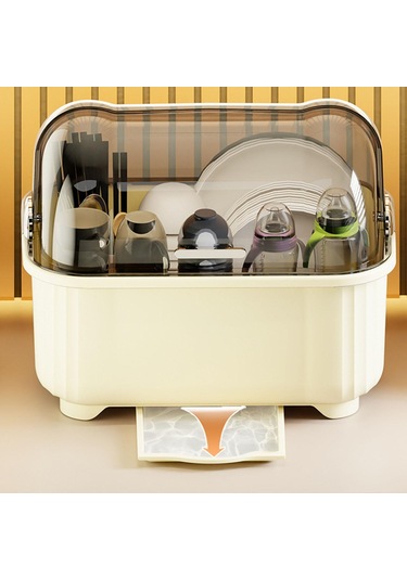 Suntek Mutfak Tezgahı İçin Bulaşık Kurutma Rafı, Ev Tipi Süt Beyazı