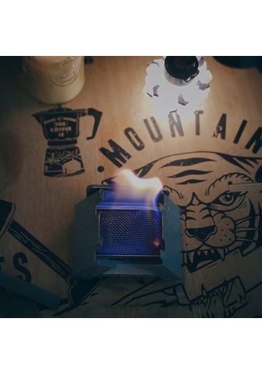 Dofolink Stainless Steel Mini Alkol Ocağı Seti: Enerji Tasarruflu Küçük Adalar Ocağı 2.1 + Katlanabilir Isıtıcı Gümüş