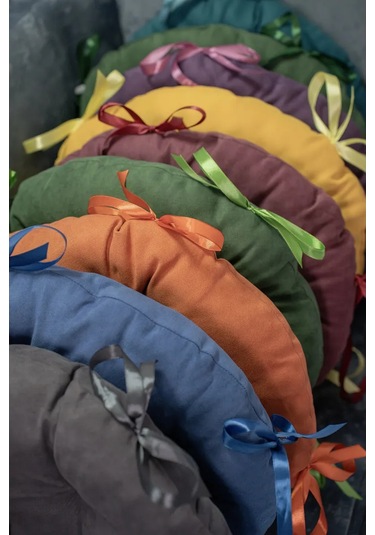 Slavıca Sandalye Yastığı Yuvarlak 40x40 Cm 2'li Set 362561805 Violet