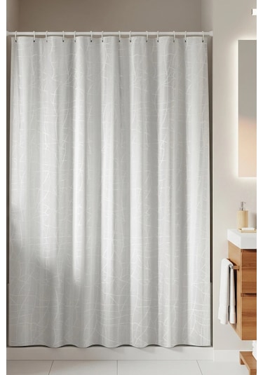 Tropik Home-mermerdesen Beyaz-çift Kanatlı Banyo Perdesi 110x200