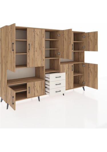 Hyperion Dolap 13 Raflı 3 Çekmeceli 9 Kapaklı 220x44x163 Çam-çam/ Çam-çam/aytaşı