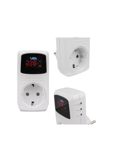 Vea Ve-22393 16a 3520w Tekli Dijital Göstergeli Akım Korumalı Priz 0