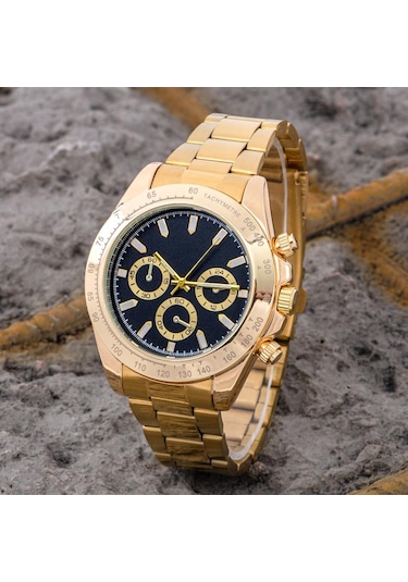 Saattino ST-304248 Çelik Kordon Erkek Kol Saati Gold