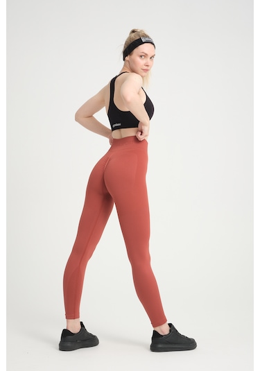 GymhamsKiremit Kalçası Büzgülü Kalça Şekillendirici Push Up Yüksek Bel Toparlayıcı Spor Tayt