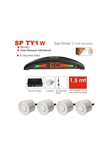 Park Sensörü Led Ekranlı Türkçe Sesli Beyaz