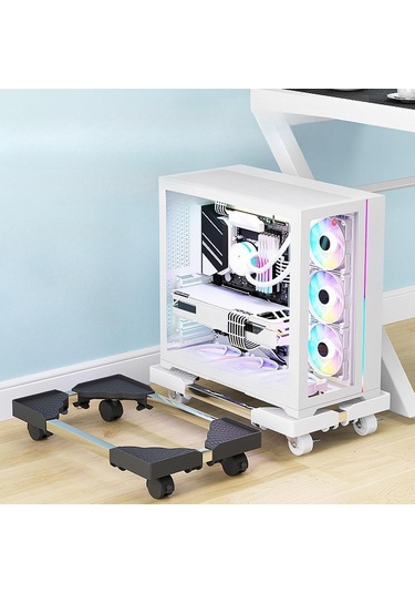 Homyl Ayarlanabilir Bilgisayar Kulesi Standı Ev Ofis Pc Beyaz