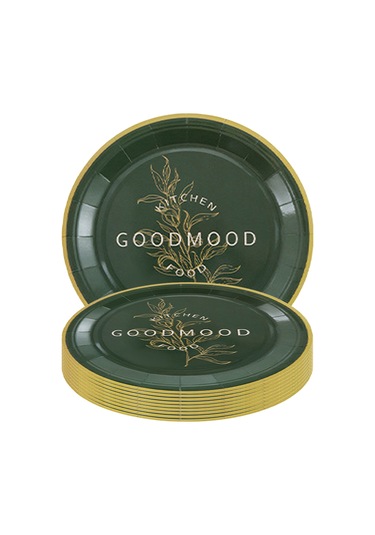 Qingmipy 18cm Gıda Kalitesi Atkı Kağıt Tabak Seti 10 Adet - Biyobozunur, Su Ve Yağa Dayanıklı, Parti & Piknik İçin