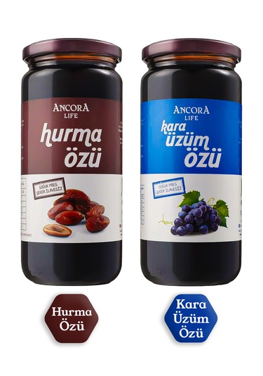 2'li Avantaj Paketi - Hurma Özü, Kara Üzüm Özü - Şeker İlavesiz S