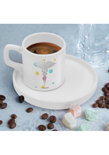 Bk Gift Kişiye Özel Sunum Tabaklı Doktor Tasarımlı Kahve Fincanı-1, Sevgiliye Hediye, Arkadaşa Hediye, Doktorlara Hediye Kobitmeyen137786 Bk Gift