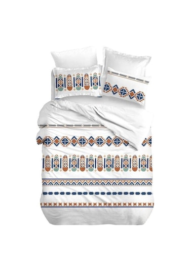 Battal Yataklar İçin Çarşafı Lastikli Pamuklu Nevresim Takımı Beyaz