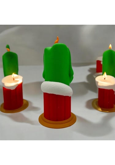 Yeni Yıl Grinch Led Mumlu Yılbaşı Aksesuarı 1 Adet