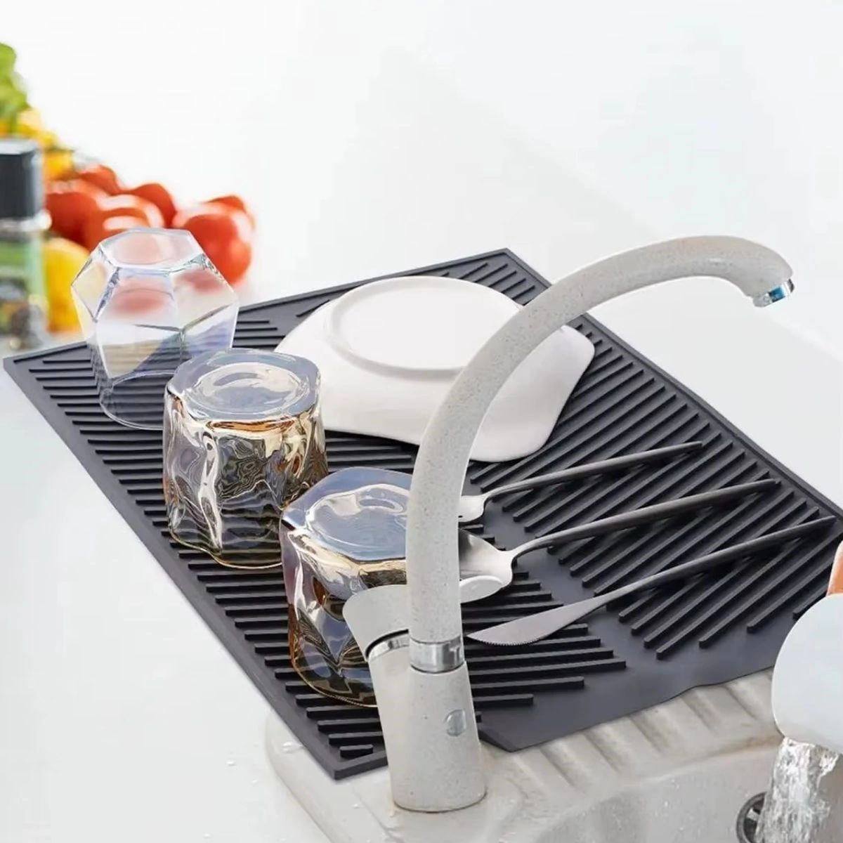 Dumles Büyük Bulaşık Kurutma Matı,silikon Bulaşık Kurutma Matı Çok Amaçlı Tezgah Üstü Mat Çok Renkli