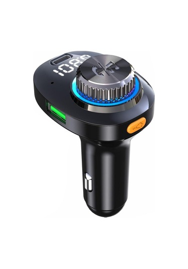 C18 Araç Ses Alıcısı 3.1a Hızlı Şarj Usb Cihazı Bt 5.0 Renkli Led Arka Işık Fm Verici