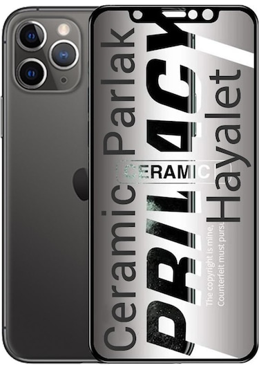 Apple Uyumlu   iPhone 11 Pro Hayalet Ekran Koruyucu Cam Parlak Seramik