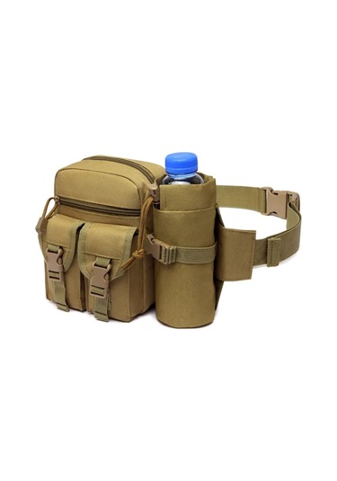 Siyah-taktik Erkekler Bel Paketi Naylon Yürüyüş Su Şişesi Telefon Kılıfı Açık Spor Ordu Askeri Avcılık Tırmanma Kamp Kemer Çantası Siyah