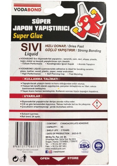 Vodabond Süper Japon Yapıştırıcı Şeffaf - 3 Gr.