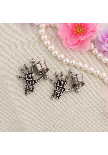 Homyl 2 Adet Paslanmaz Çelik İskelet El Kulak Tıkaçları 12mm Gümüş