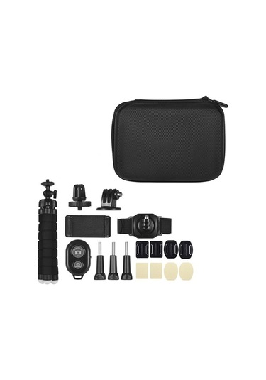Pazly Gopro Akaso Ek7000 İçin 18 Parçalı Aksiyon Kamera Aksesuar Seti, 360 Derece Tripod