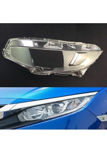 Honda Cıvıc Far Cam Halojen Ledsiz Tip Sağ Sol Set 2016-2021