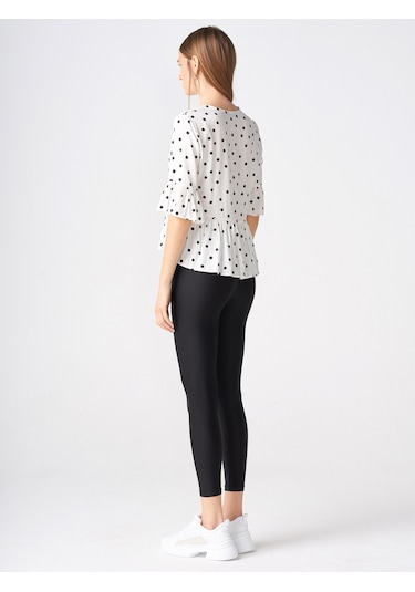 Dilvin 4001 Toparlayıcı Parlak Kumaş Tayt-siyah SiYAH