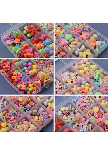 Wezone 01 Çok Renkli Delikli Plastik Boncuklar - Kolye Ve Bilezik Dıy Takı Seti Diğer