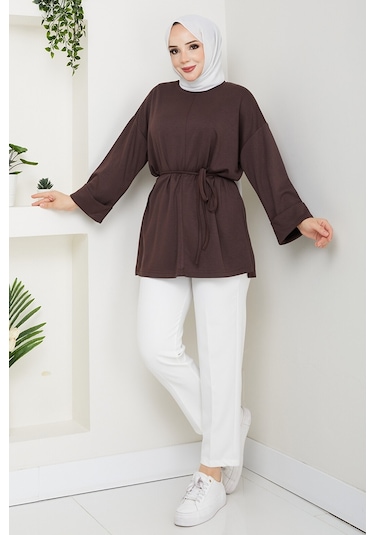 Günsel İpli Oysho Tunik 1646 - Kahve Kahverengi