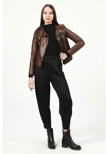 Dericlub Yb-2120 Gerçek Deri Kadın Mont Camel