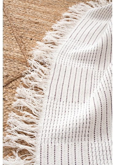 Rustıc Krem-mor Koltuk Örtüsü 170x220cm 5062a Krem Mor