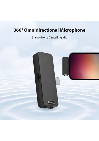Teltree Profesyonel 3 Dizili Mikrofon, Type-c Kablosuz, 360 Ses Algılama, Gürültü Önleme, Siyah M10