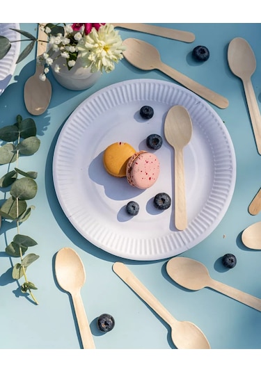 Ajvıen Kompanı Tek Kullanımlık Ahşap Kaşık Parti Seti 100 Adet 271258296 100