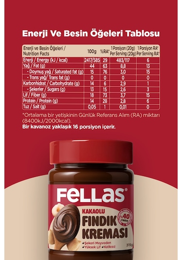 Fellas Kakaolu Fındık Kreması 315g