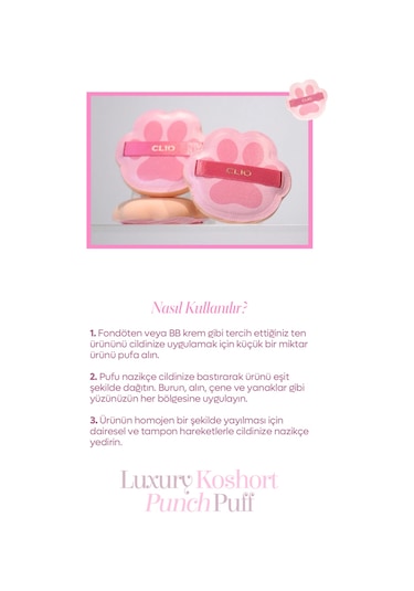 Kavisli Şekliyle Kolay Uygulama Sunan Makyaj Pufu Clıo Koshort Puff Luxury Koshort