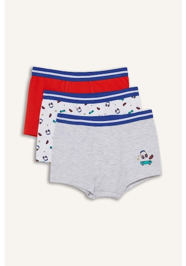 DeFacto Erkek Çocuk Desenli 3'lü Boxer E6878A825SPRD56 DeFacto Erkek Çocuk Desenli 3'lü Boxer E6878A825SPRD56